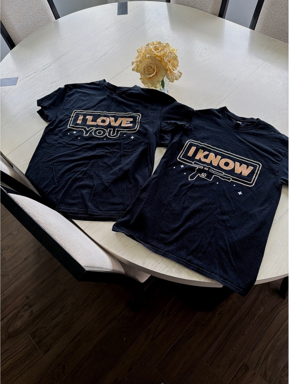 Star Wars Hans Solo Princess Leia I Love you I know t shirts